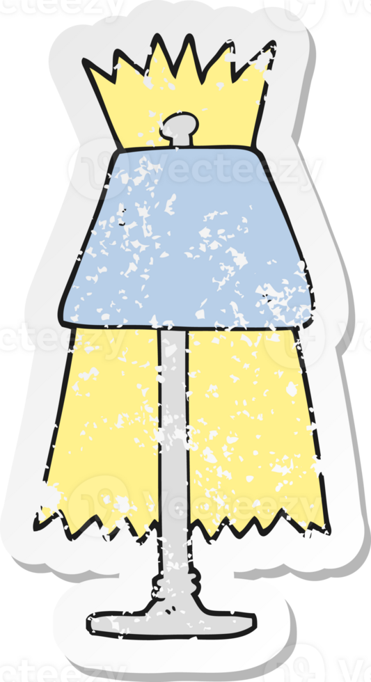 retro distressed sticker of a cartoon lamp png