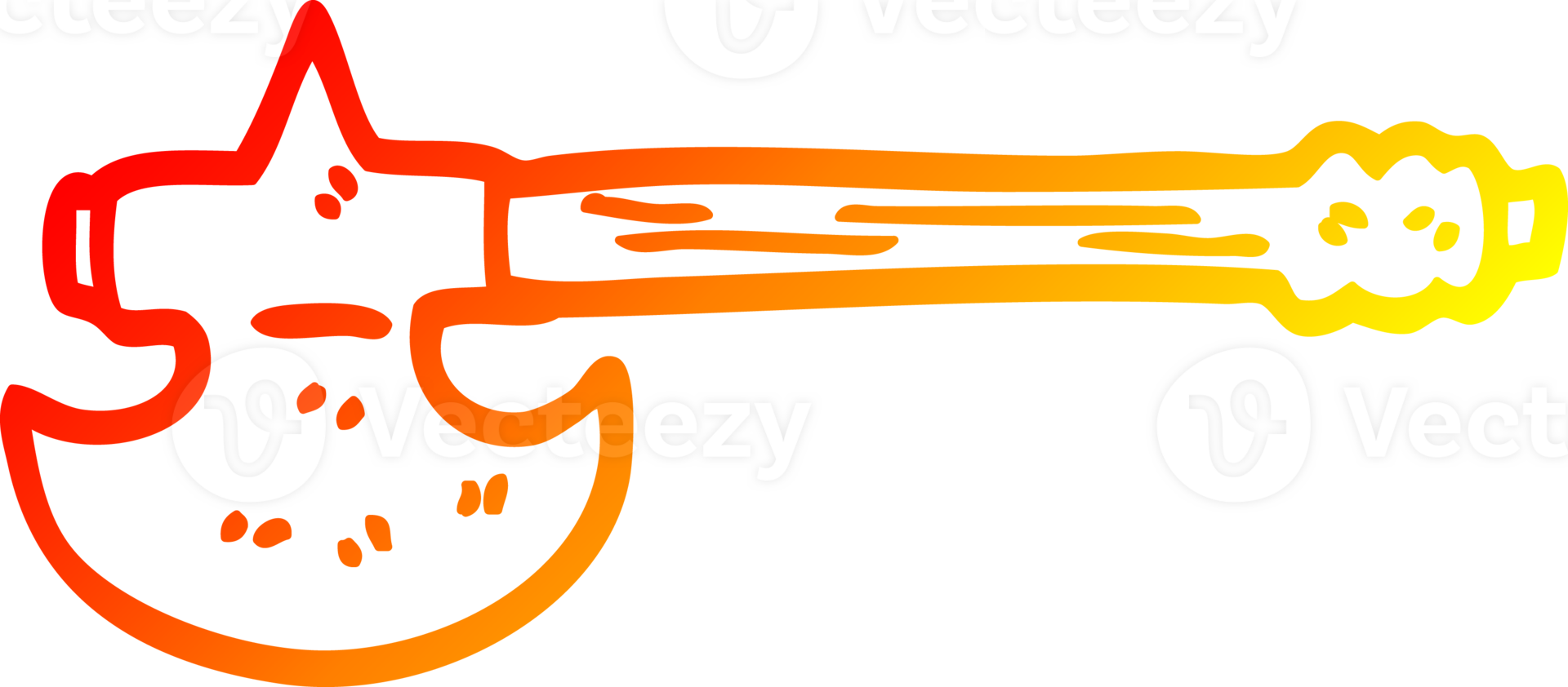warm gradient line drawing of a cartoon golden axe png