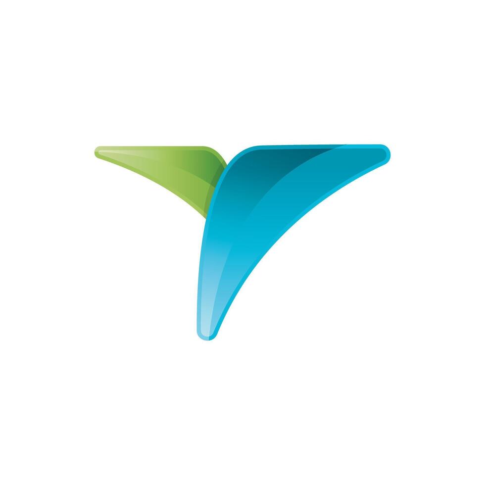 Modern gradient geometric letter T tech logo vector