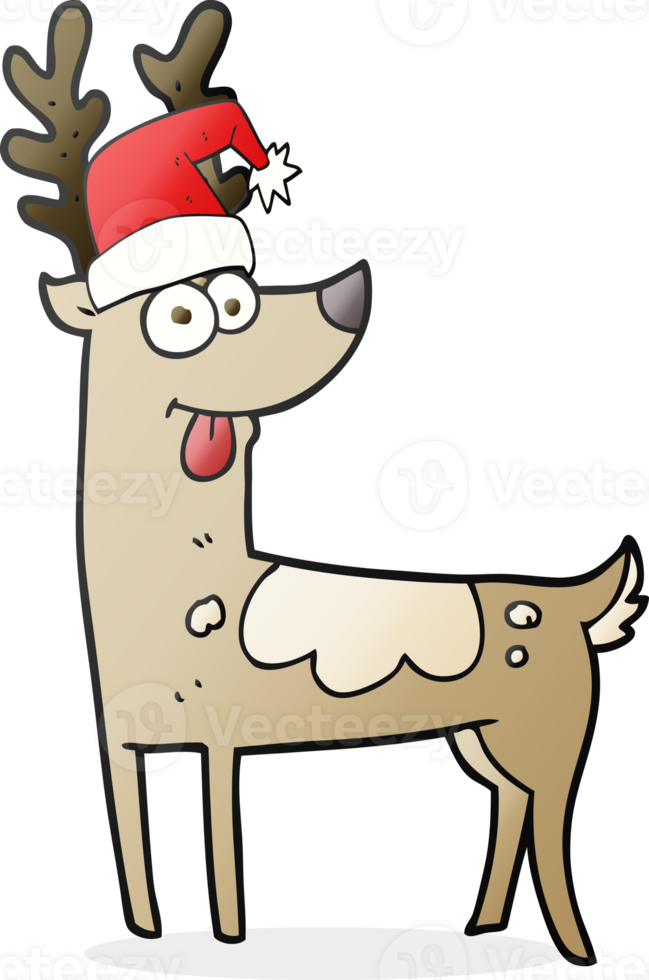 hand drawn cartoon crazy reindeer png