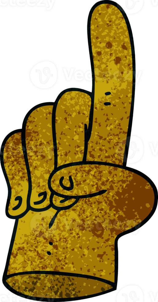 pointing finger hand drawning quirky cartoon png