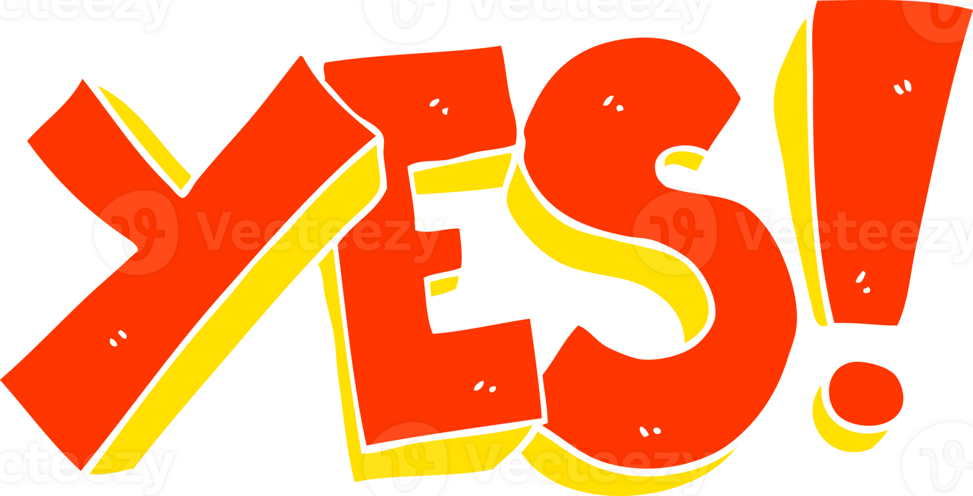 flat color illustration of yes symbol png