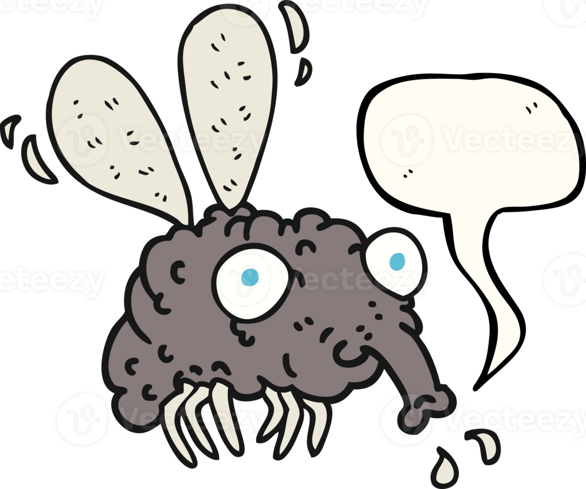 hand drawn speech bubble cartoon fly png