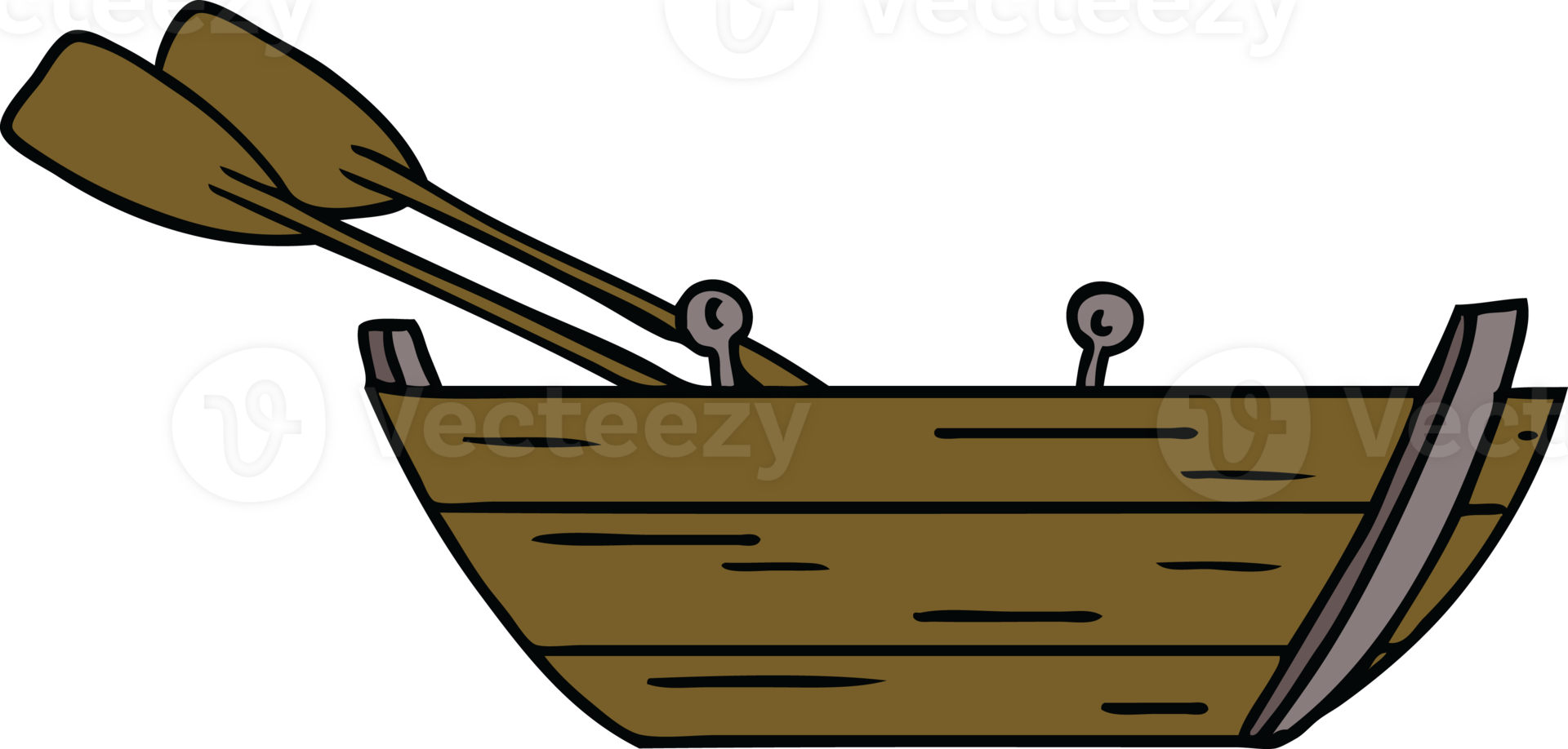 hand drawn cartoon doodle of a wooden row boat png