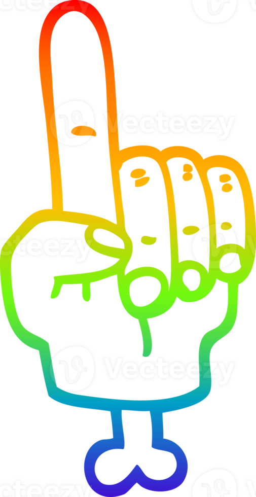 Regenbogen Gradient Linie Zeichnung von ein zeigen Hand Symbol png