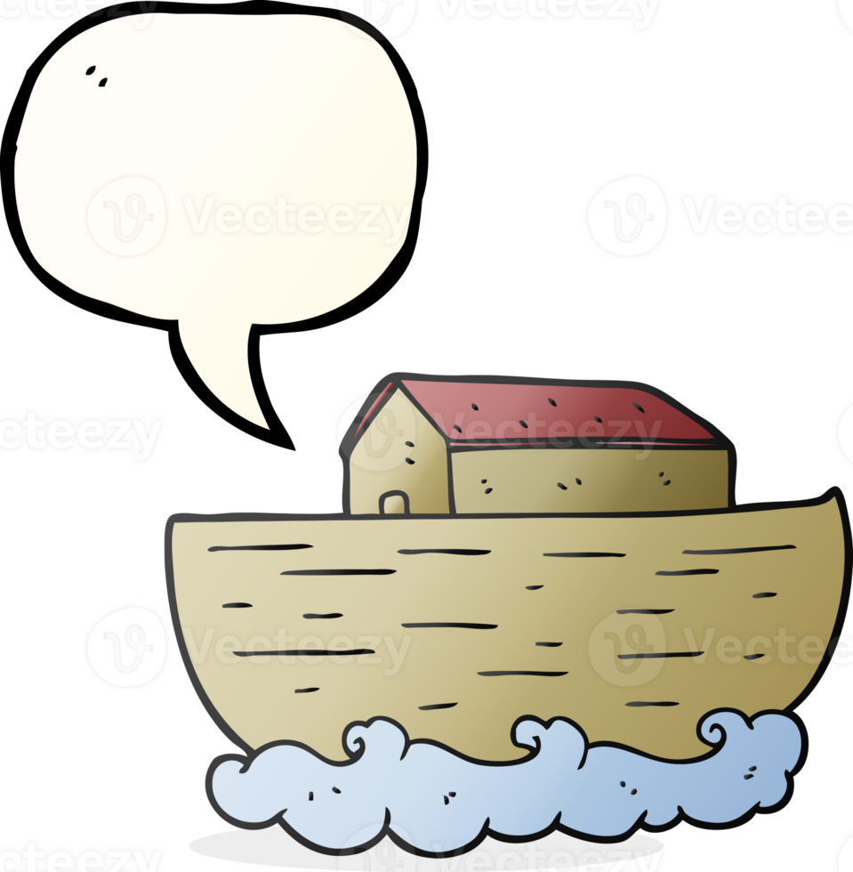 hand drawn speech bubble cartoon noah's ark png