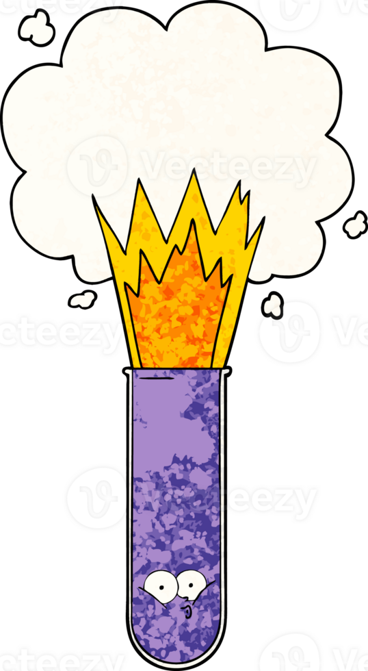 cartoon exploding chemicals in test tube png