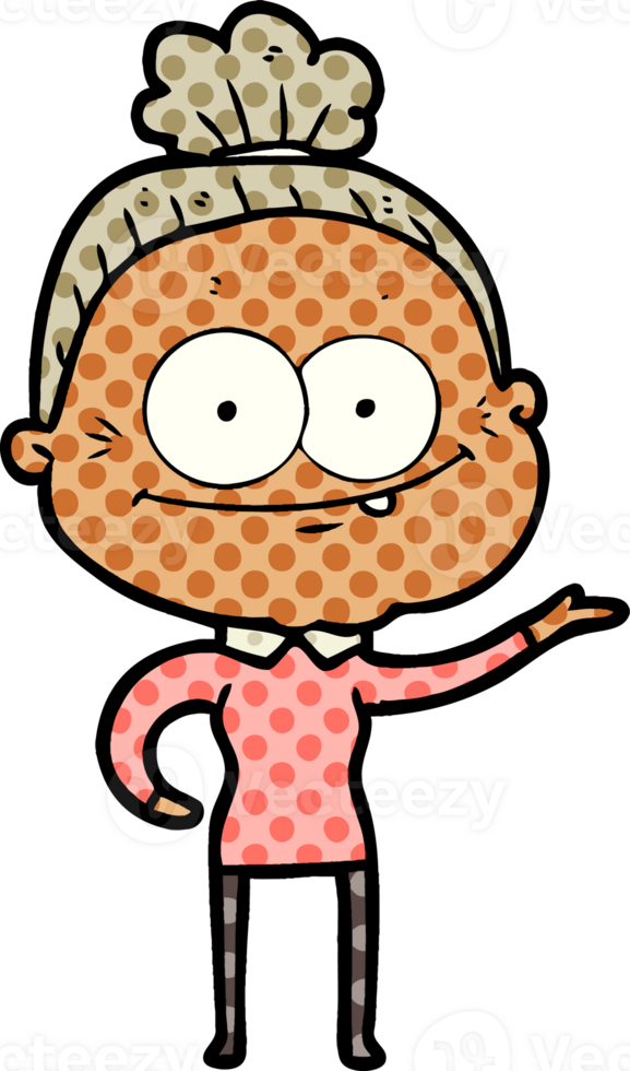 cartoon happy old woman png