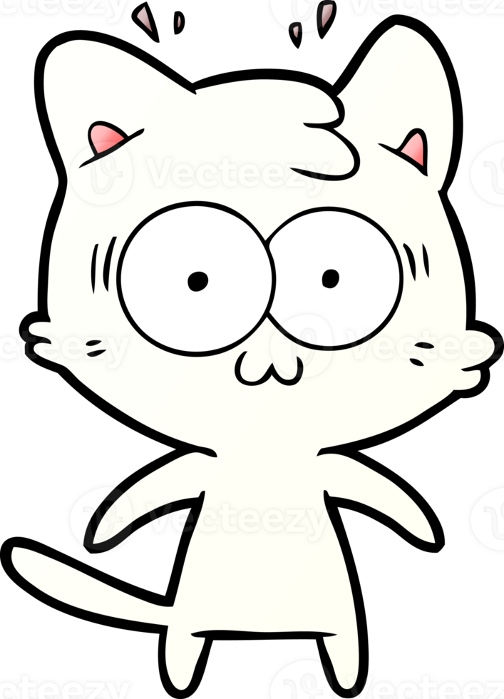 cartoon surprised cat png