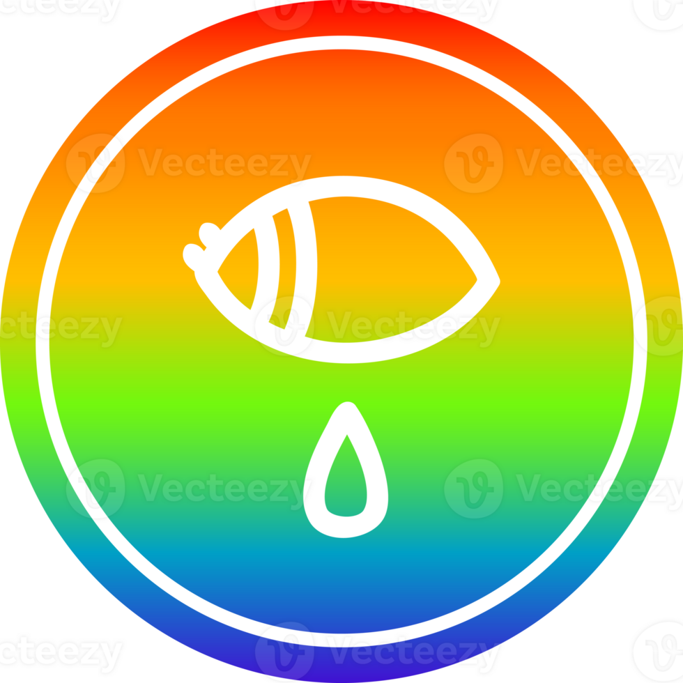 crying eye circular icon with rainbow gradient finish png