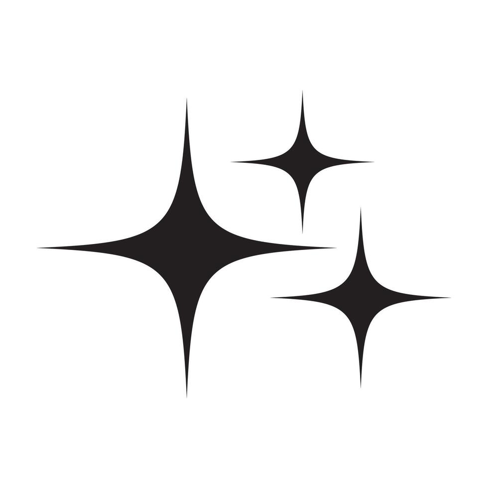 Star sparkle icons collection. Futuristic shape. Flash from fireworks. Christmas stars icon vector