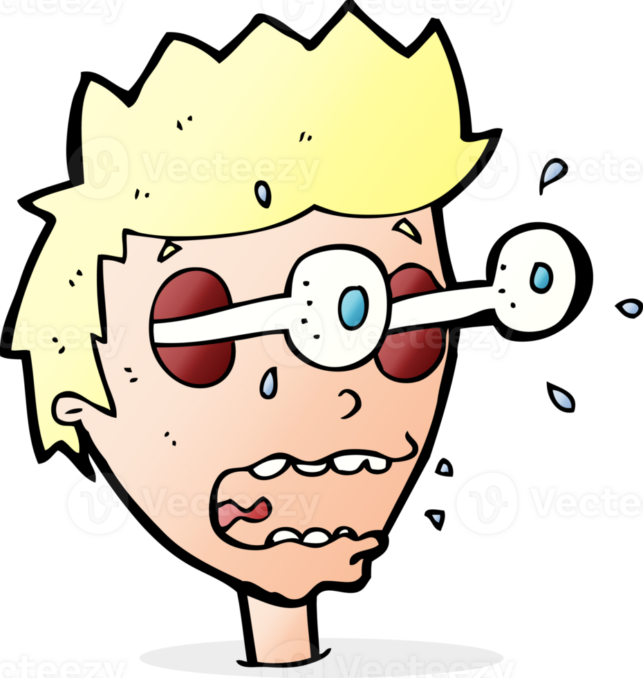 cartoon surprised man with eyes popping out png