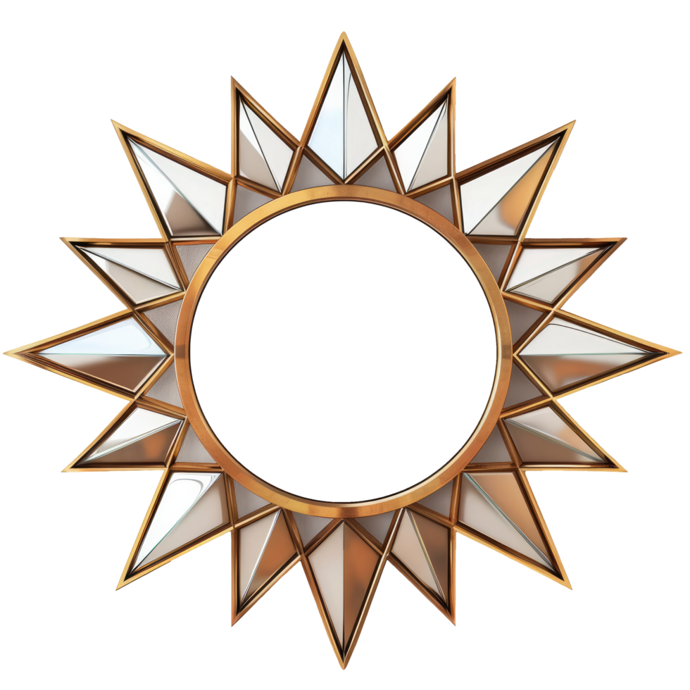 elegant mirror in the style of art deco, decorative antique frame, vintage decor, copy space png