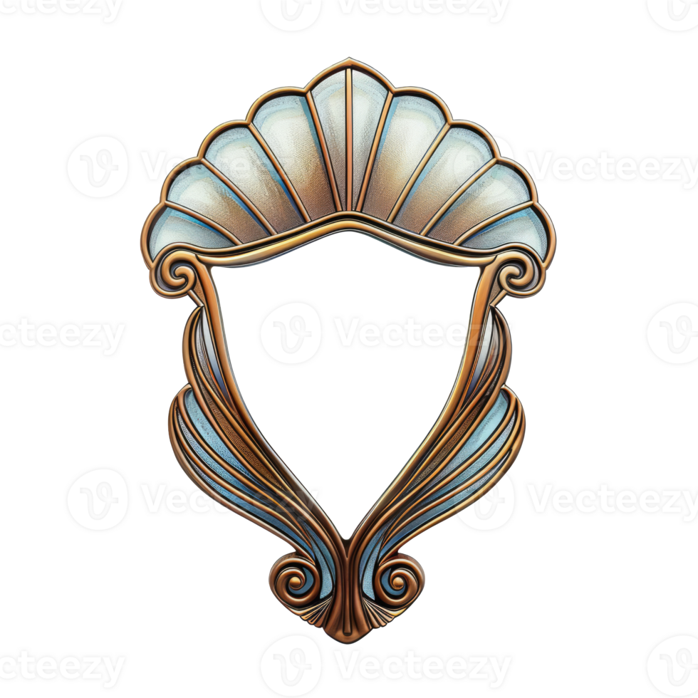 elegant mirror in the style of art deco, decorative antique frame, vintage decor, copy space png