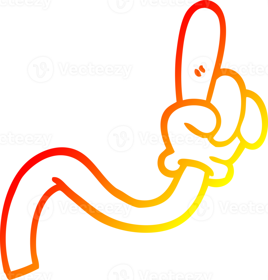 warm gradient line drawing of a cartoon hand gesture png
