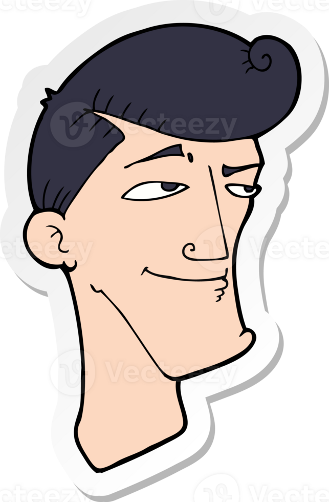 sticker of a cartoon confident man png