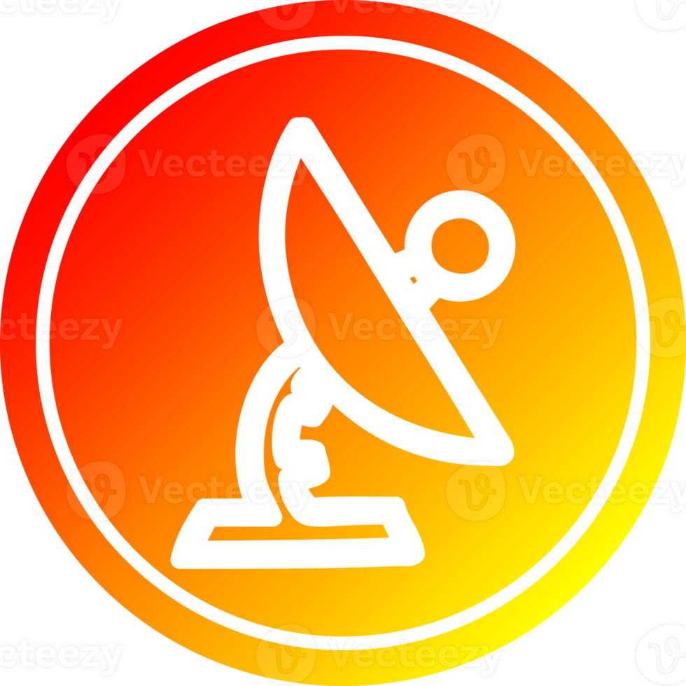satellite dish circular icon with warm gradient finish png