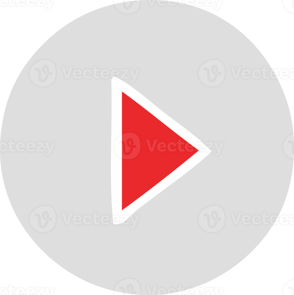 flat color retro cartoon of a play button png