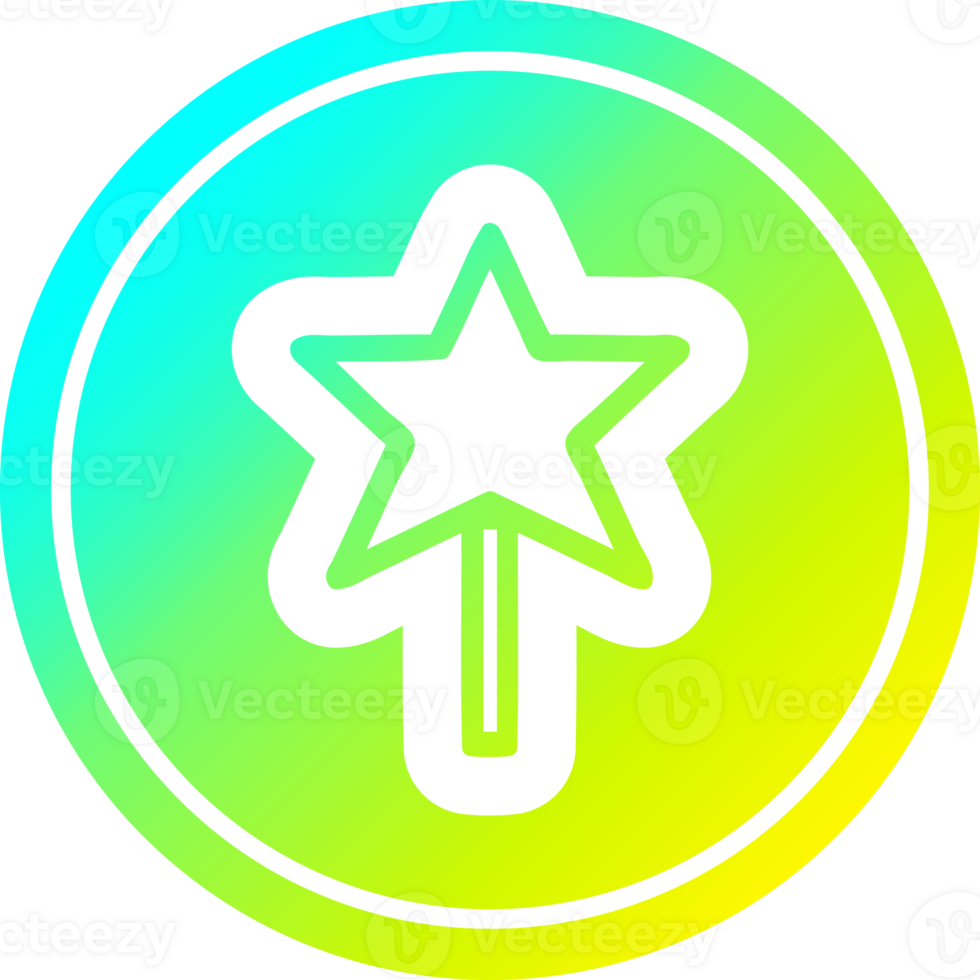 magic wand circular icon with cool gradient finish png