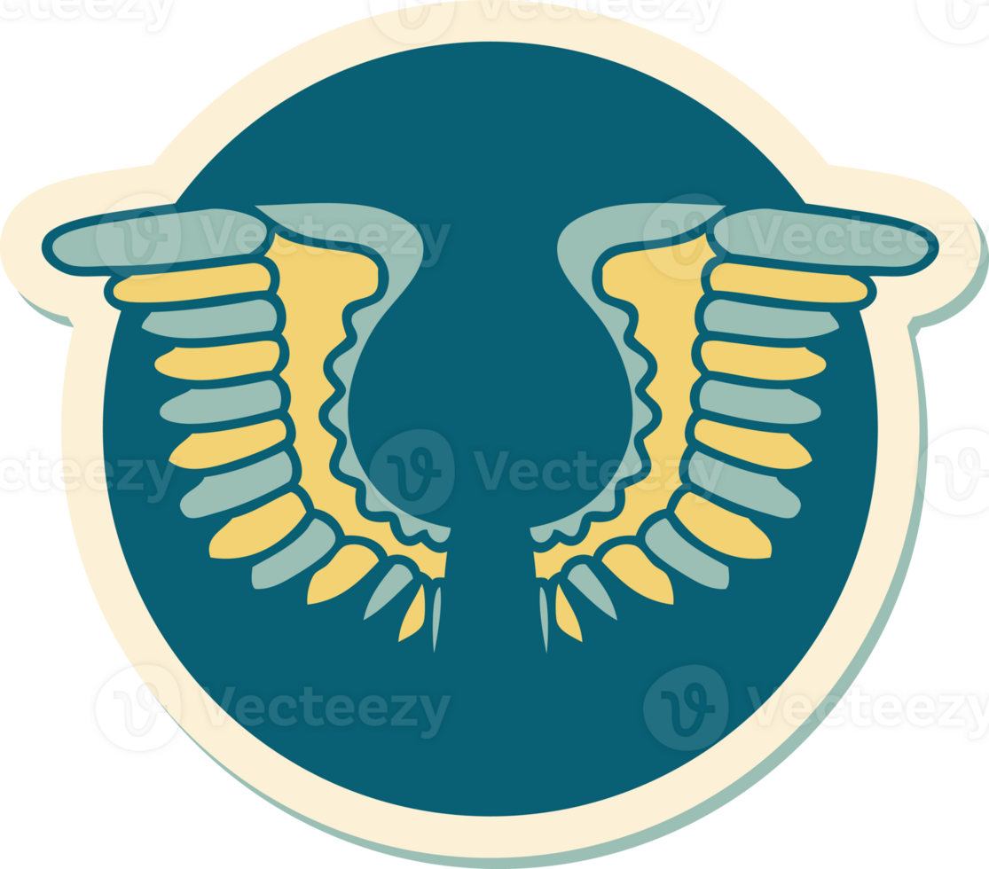 sticker of tattoo in traditional style of a wing png