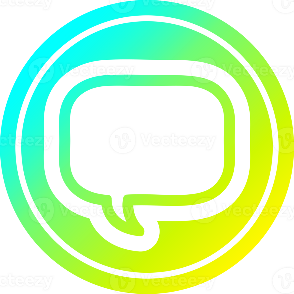 speech bubble circular icon with cool gradient finish png