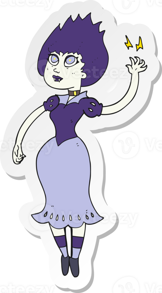 sticker of a cartoon vampire girl png
