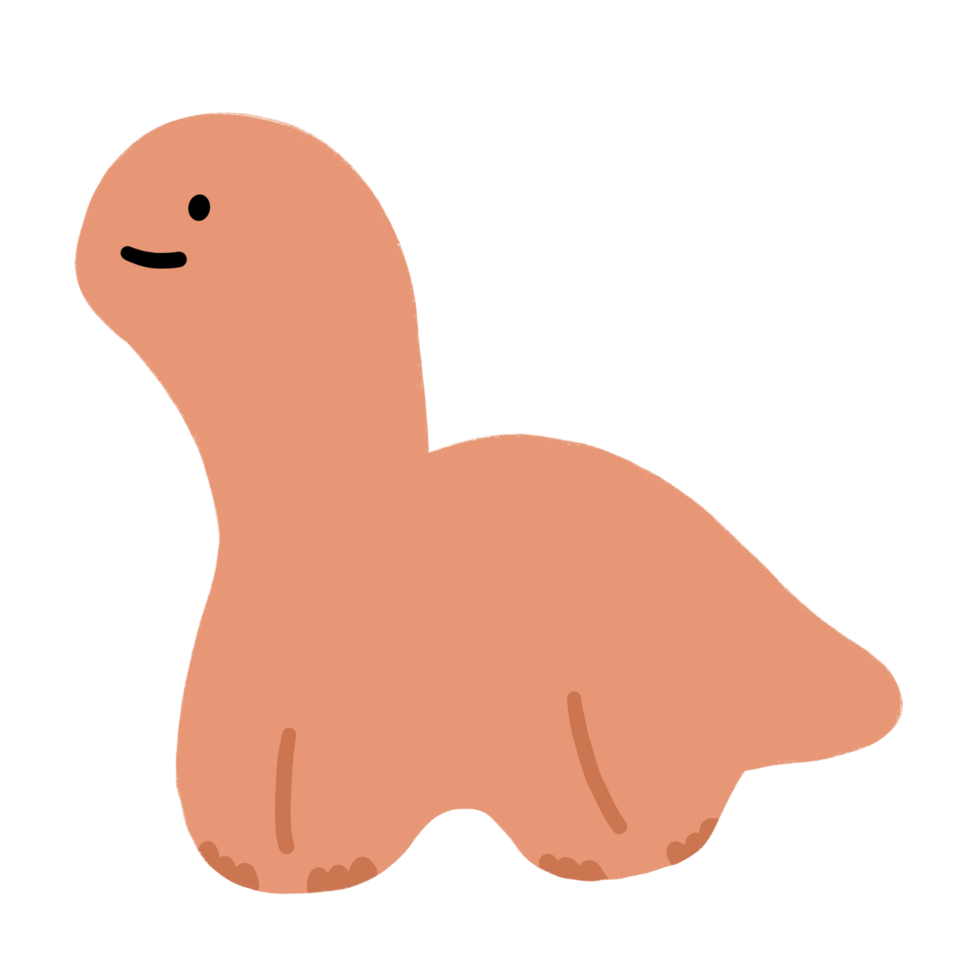 Cute Orange Dinosaur Brachiosaurus Cartoon illustration png
