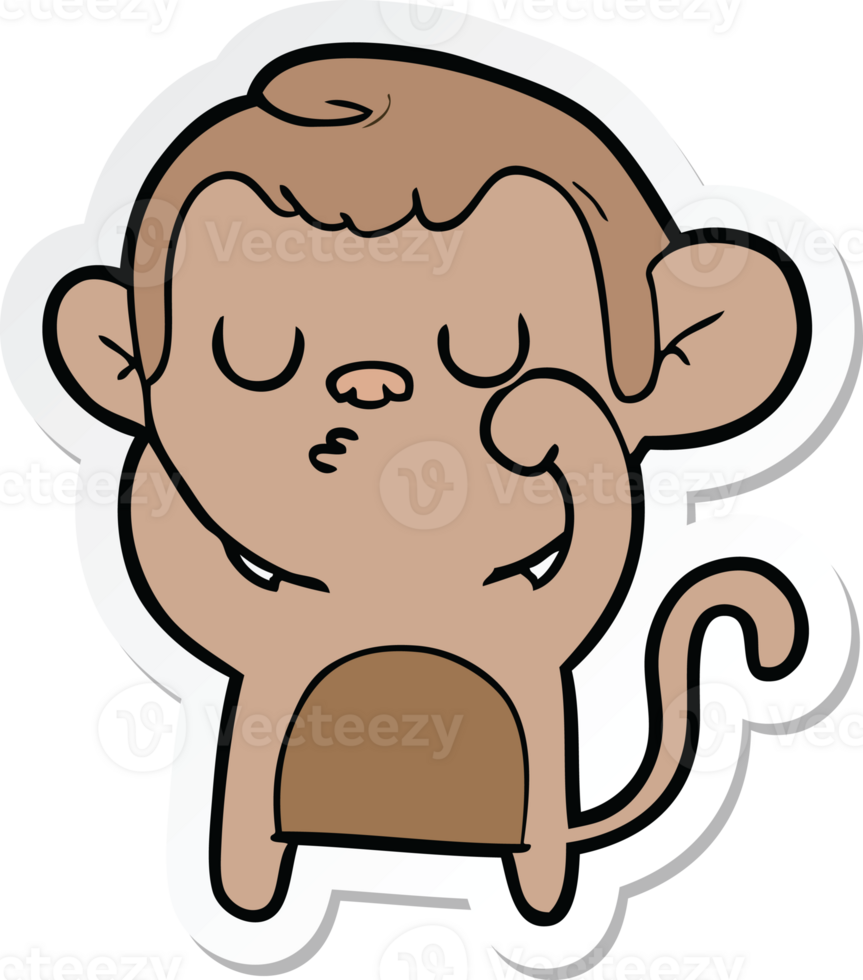 sticker of a cartoon monkey png