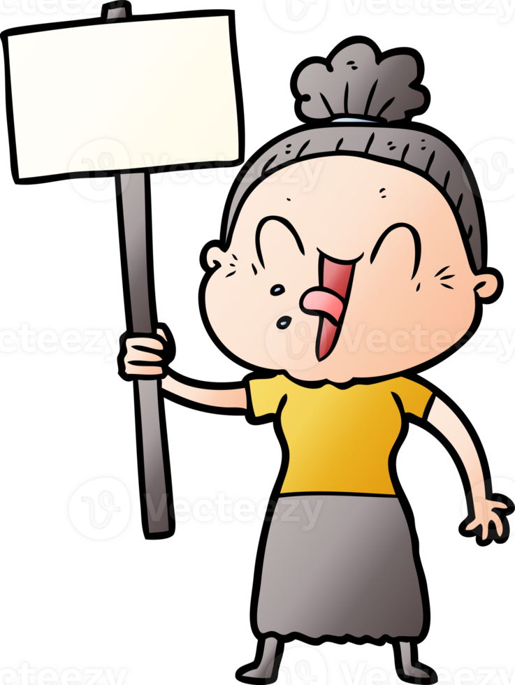 cartoon happy old woman png