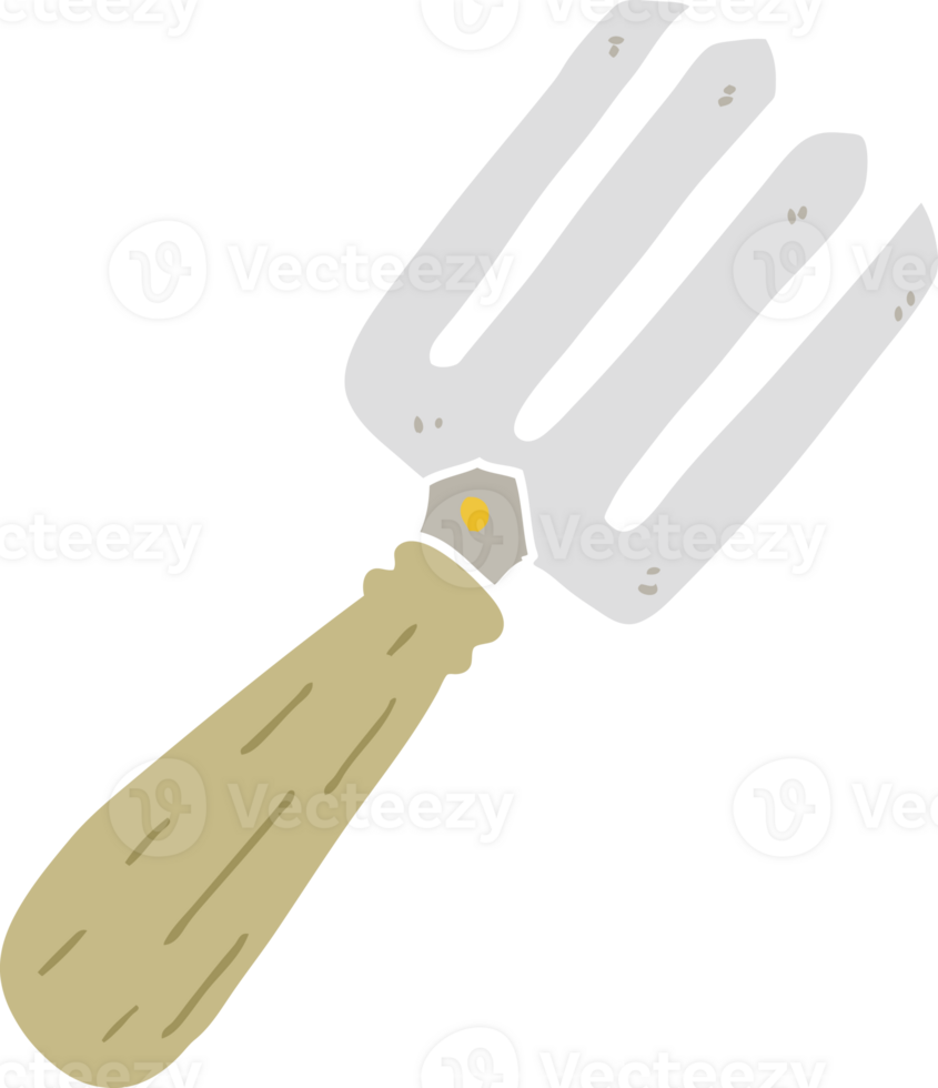 flat color style cartoon fork png
