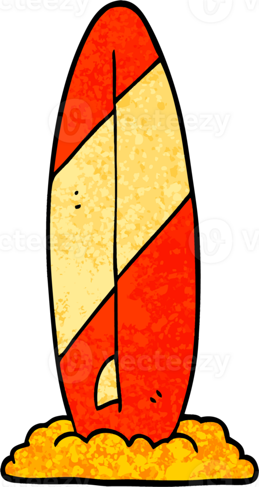 grunge textured illustration cartoon surf board png