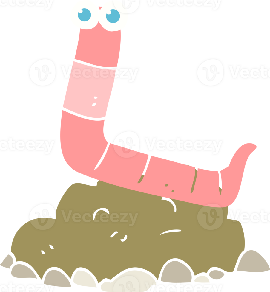flat color illustration of worm png