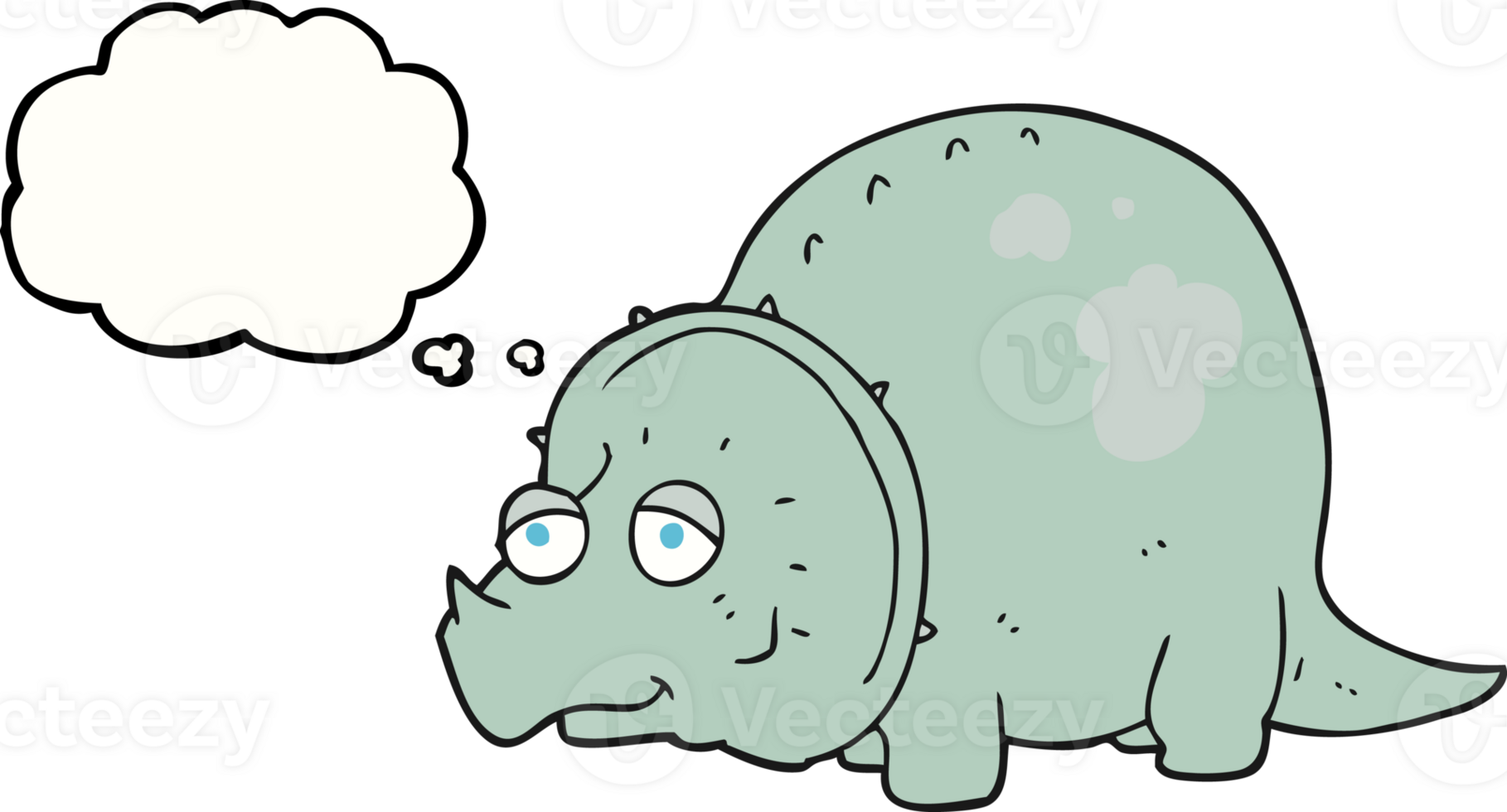 hand drawn thought bubble cartoon dinosaur png