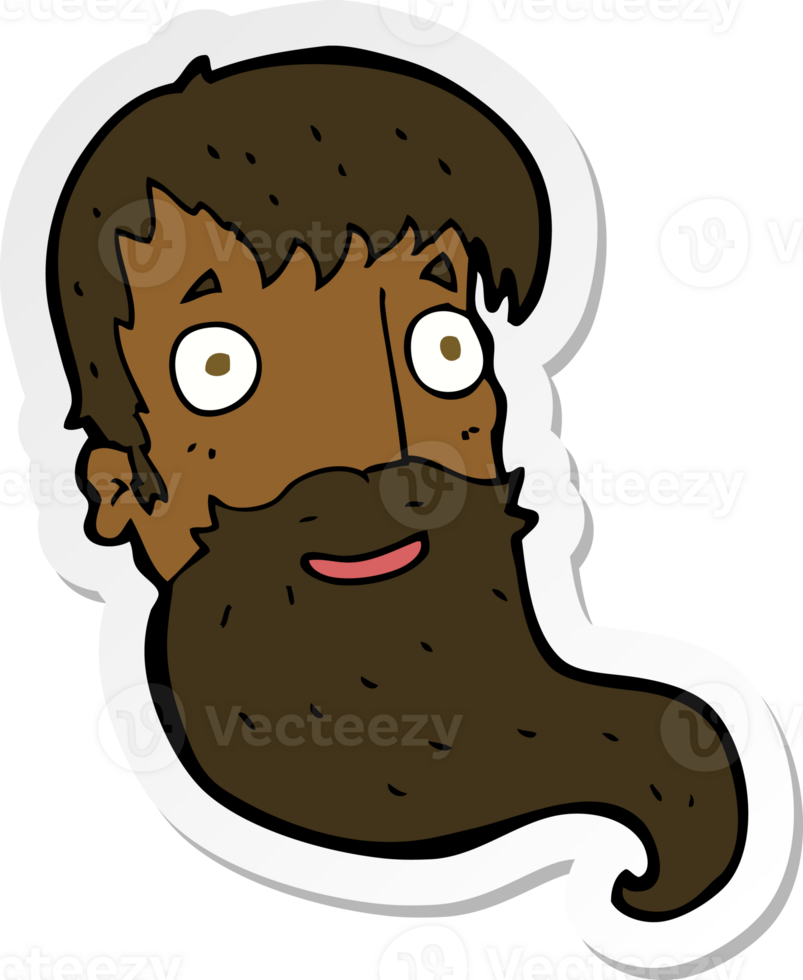 sticker of a cartoon bearded man png