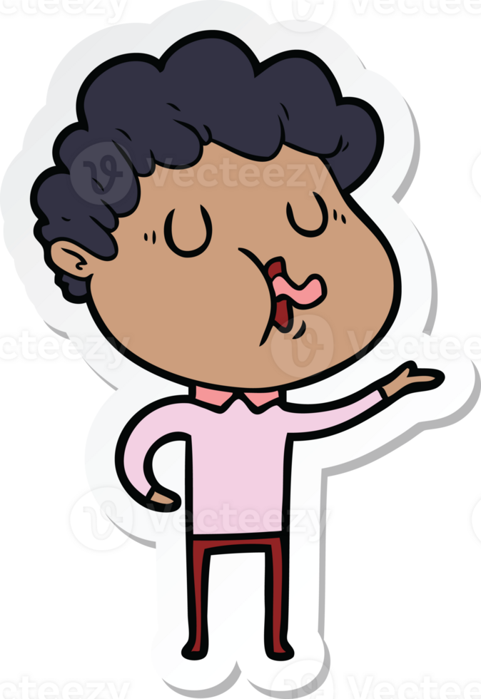 sticker of a cartoon man singing png