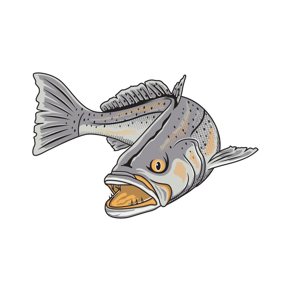 speckled trout fishing illustration logo image t shirt vector