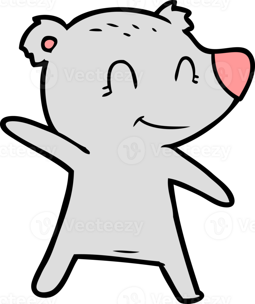 smiling bear pointing png