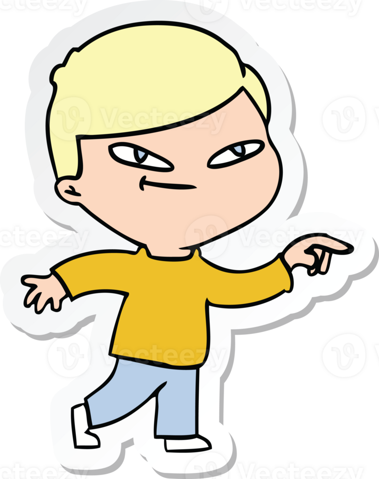 sticker of a cartoon pointing man png