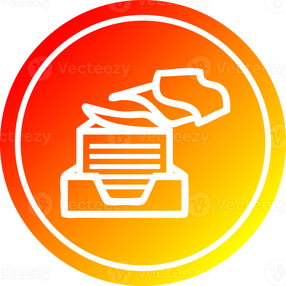 office paper stack circular icon with warm gradient finish png