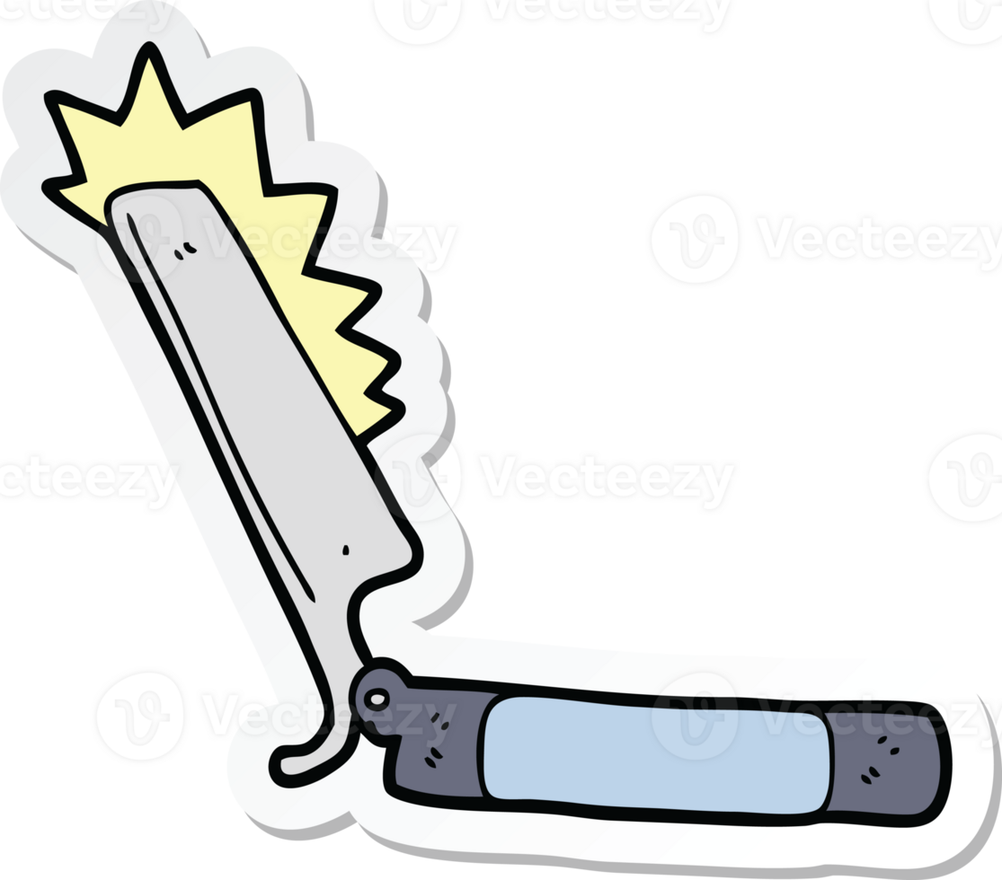 sticker of a cartoon sharp razor png