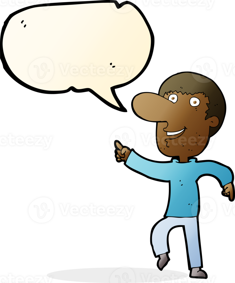 cartoon happy man dancing with speech bubble png