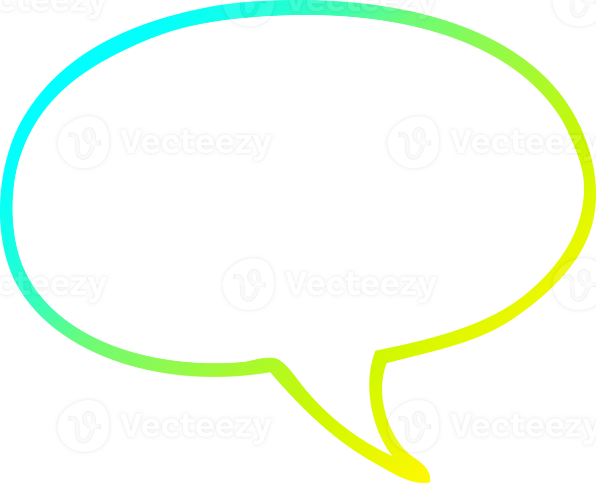 cold gradient line drawing of a cartoon speech bubble png