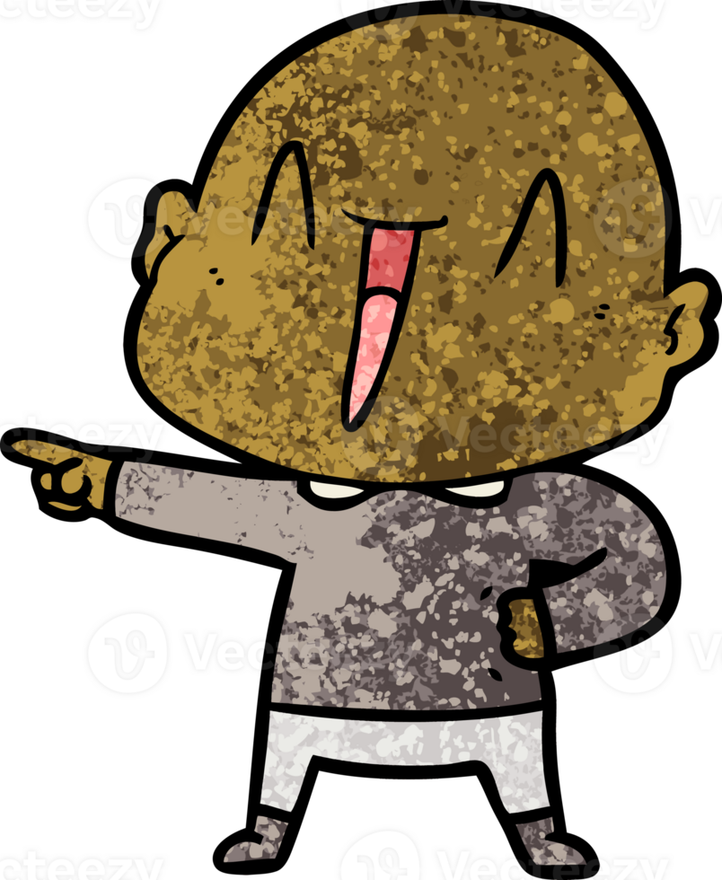 happy cartoon bald man png