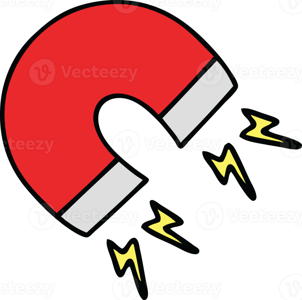 cute cartoon of a magnet png