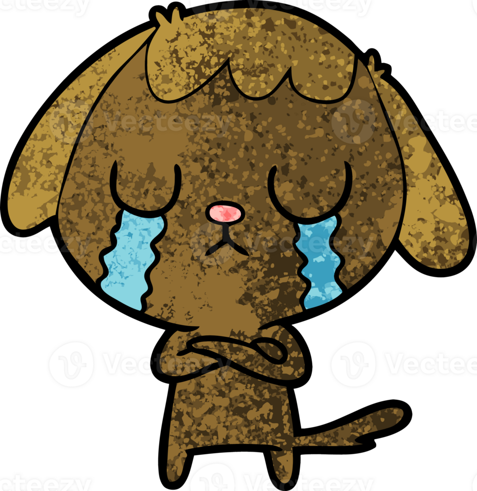 cute cartoon dog crying png