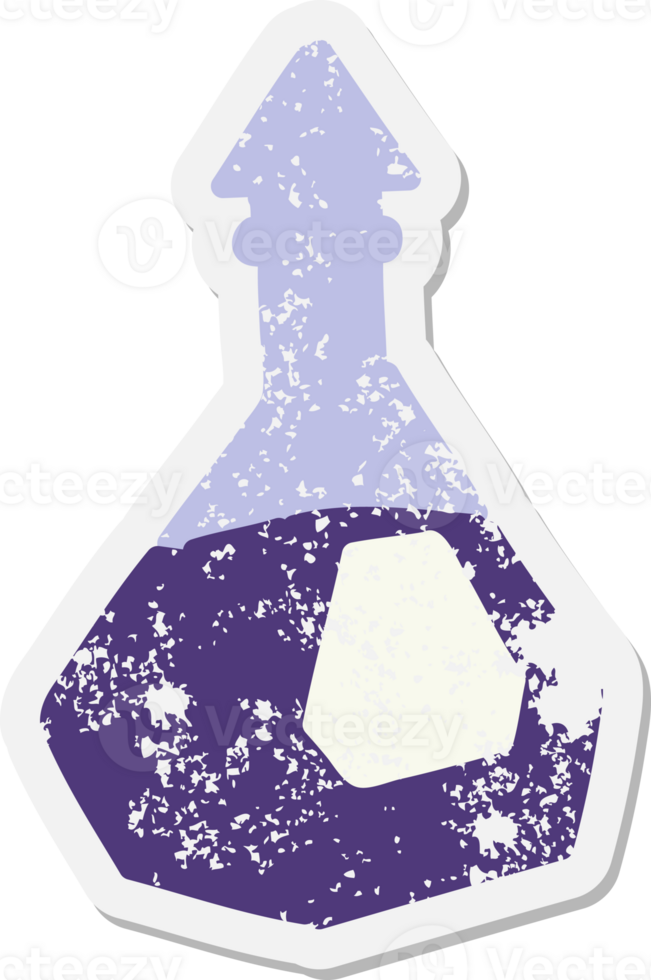 magic potion in fancy bottle grunge sticker png