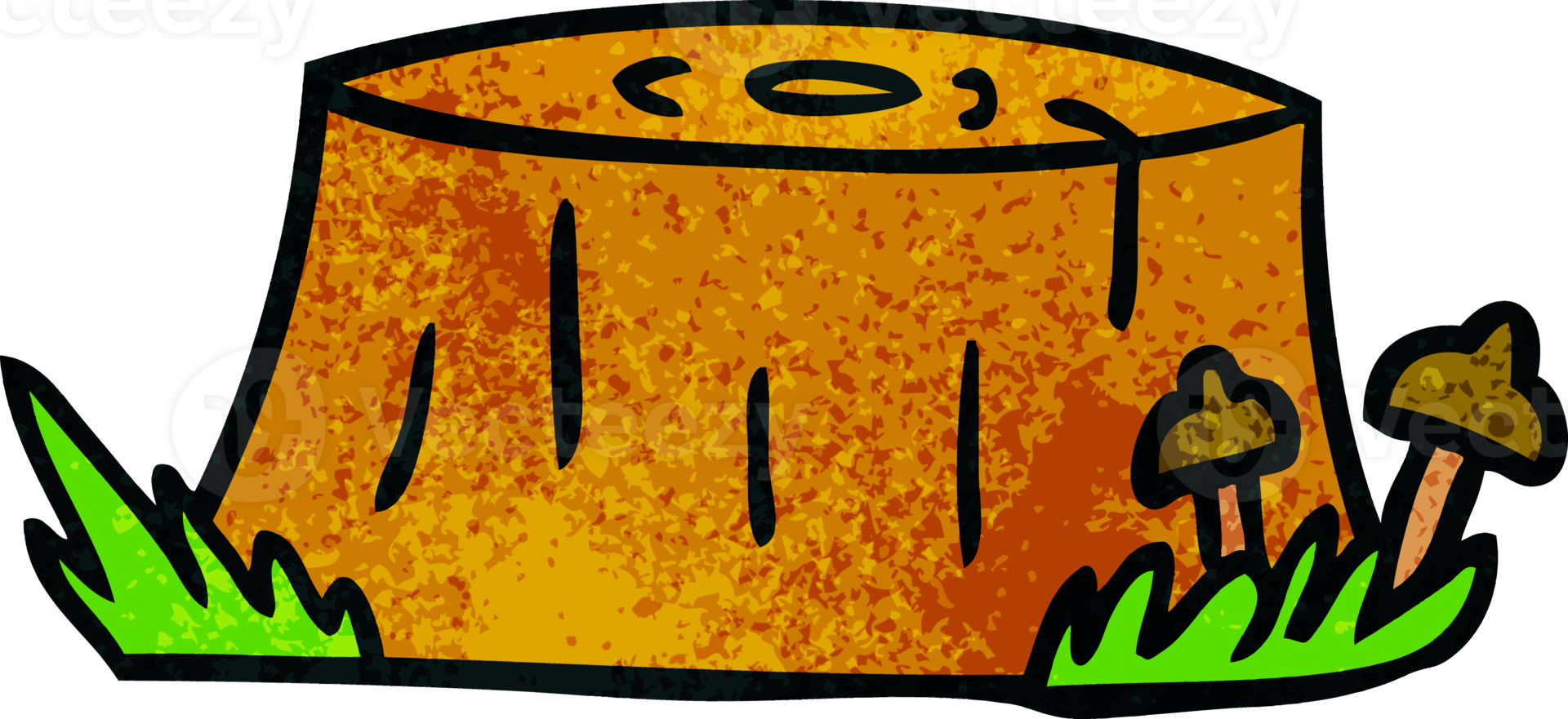 hand drawn textured cartoon doodle of a tree log png