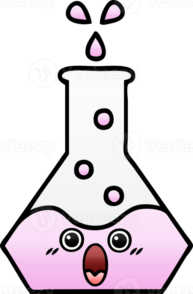 gradient shaded cartoon of a science beaker png