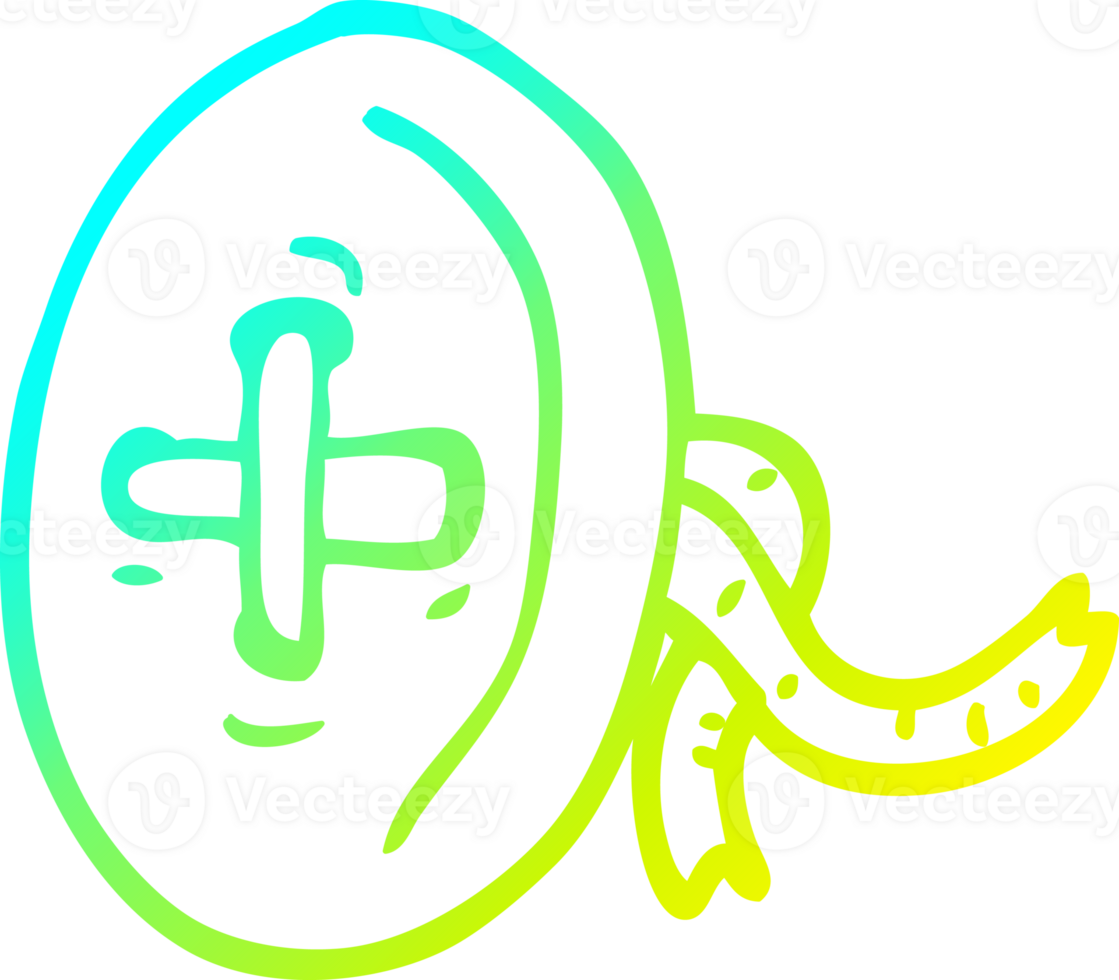 cold gradient line drawing of a cartoon button png