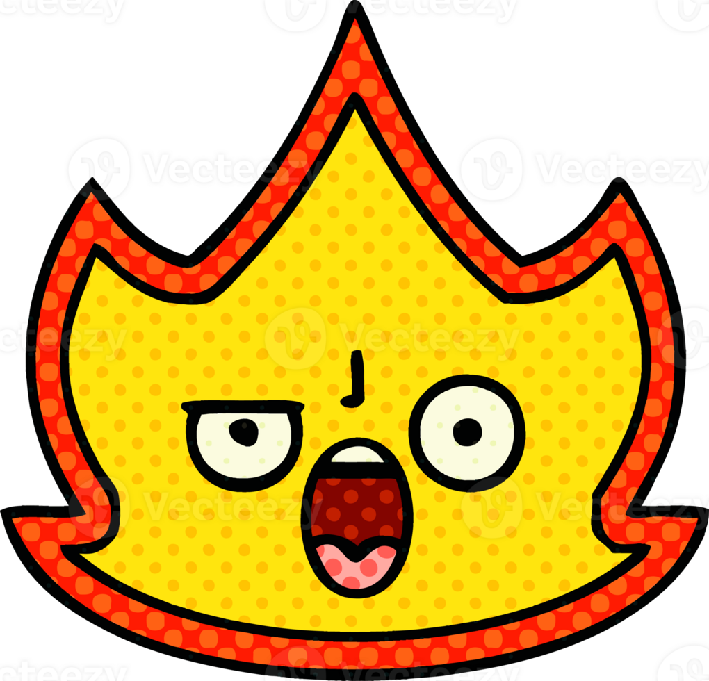 comic book style cartoon of a fire png